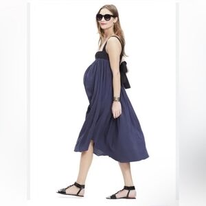 Hatch Maternity The Bowie Poplin Crepe‎ Midi Dress Size 2